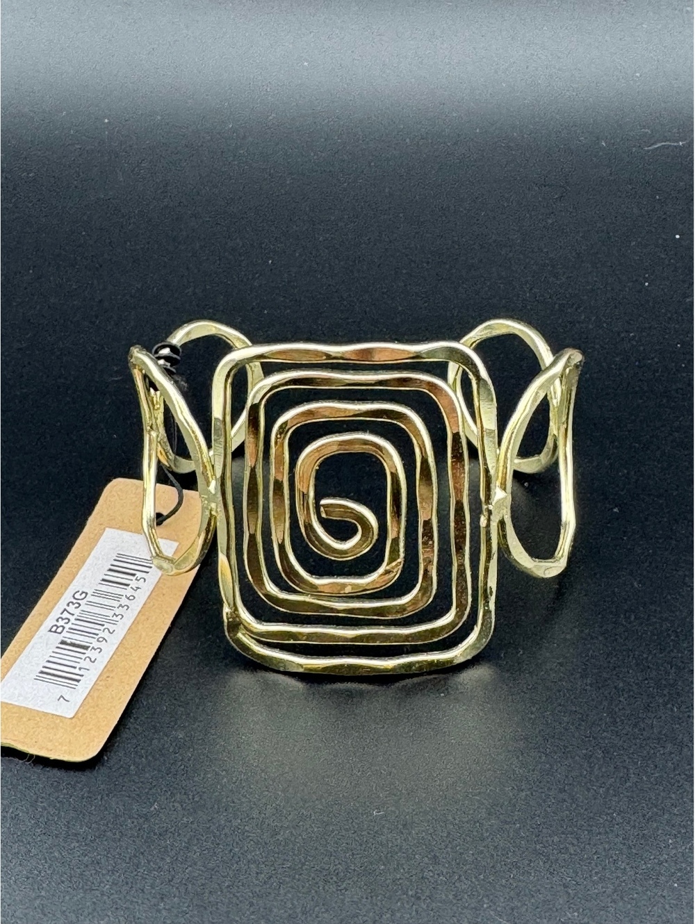 Anju Handcrafted Gold-Tone Spiral Open Cuff Bracelet